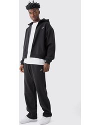 Boohoo - Signature Boxy Zip Through Hooded Tracksuit - Lyst