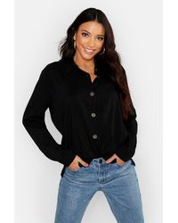 Boohoo Chemise Surdimensionnée Boutonnée - Noir