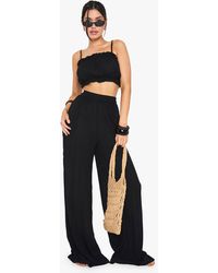 Boohoo - Tall Crinkle Palazzo Beach Co Ord - Lyst