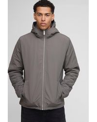 BoohooMAN - Regular Fit Hooded Crinkle Peached Nylon Jacket - Lyst