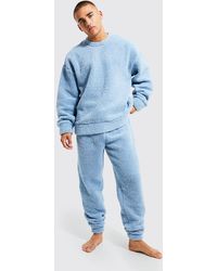 borg hoodie and jogger lounge set