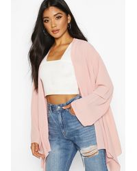 Boohoo Dip Hem Waterfall Kimono - Multicolour