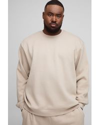 BoohooMAN - Plus Basic Oversized Crew Neck Sweatshirt - Lyst