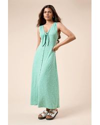 Dorothy Perkins - Petite Sage Floral Button Through Midi Dress - Lyst