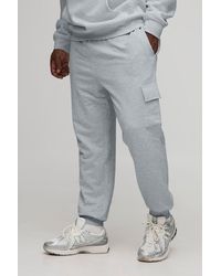 BoohooMAN - Plus 260Gsm Loopback Skinny Fit Basic Cargo Joggers - Lyst