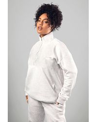 DSGN Studio - Dsgn Studio Embroidered Half Zip Oversized Sweatshirt - Lyst