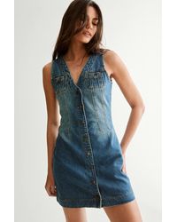Nasty Gal - The Denim Sleeveless Mini Dress - Lyst