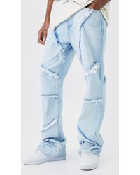 BoohooMAN - Tall Relaxed Rigid Flare Frayed Edge Jeans - Lyst