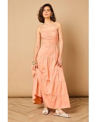 Oasis - Gathered Bodice Tie Back Maxi Dress - Lyst