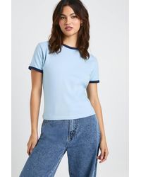 Boohoo - Cotton Contrast Ringer Baby T-Shirt - Lyst