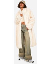 Boohoo - Tall Vintage Look Faux Fur Midaxi Jacket - Lyst
