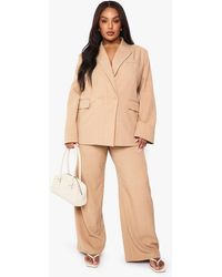 Boohoo - Plus Tailored Pin Stripe Elasticated Wide Leg Trouser - Lyst