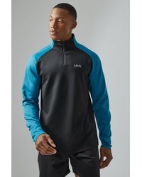 BoohooMAN - Active Gym Funnel Neck Track Gym Top - Lyst