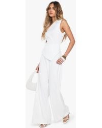 Boohoo - Tailored One Shoulder Wide Leg Jumpsuit - Lyst