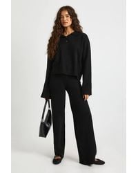 Boohoo - Collared Button Down Oversized Knitted Sweater And Straight Leg Trouser Co-Ord - Lyst