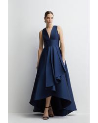 Coast - Honoured Petite Sleeveless Plunge Waterfall Twill Maxi Bridesmaid Dress - Lyst