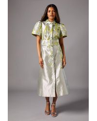 Coast - Petite Belted Jacquard Shirt Dress - Lyst