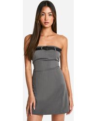 Boohoo - Belt Detail Bandeau Mini Dress - Lyst