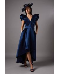 Coast - Frill Sleeve V Neck Midi Dress - Lyst