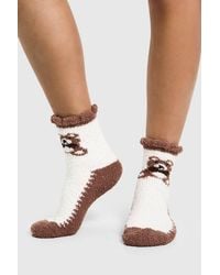 Boohoo - Bear Fluffy Socks - Lyst