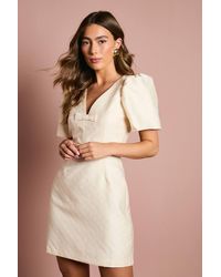 Coast - Jacquard Bow Mini Dress - Lyst