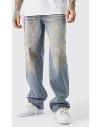 Boohoo - Tall Baggy Rigid Dirty Wash Jeans - Lyst