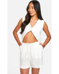 Boohoo - Woven Open Front Tailored Waistcoat - Lyst