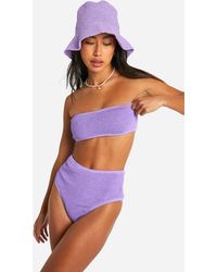 Boohoo - Premium Crinkle High Waisted Bikini Brief - Lyst