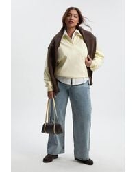 Boohoo - Basics Plus Denim Wide Leg Jean - Lyst
