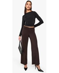 Boohoo - Scuba Pintuck Straight Leg Trouser - Lyst