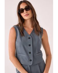 Nasty Gal - Tailored Boxy Button Through Waistcoat - Lyst