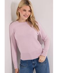 Dorothy Perkins - Blush Crew Neck Button Cuff Sweater - Lyst