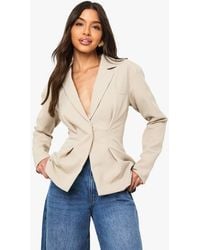 Boohoo - Cinched Wrap Over Blazer - Lyst