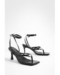 Boohoo - Snake Toe Post Low Wrap Up Sandals - Lyst
