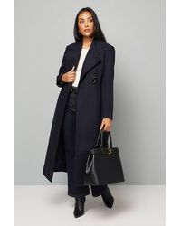 Wallis - Petite Belted Maxi Coat - Lyst