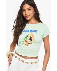 Boohoo - Shirred Papaya Market Graphic Printed Baby T-Shirt - Lyst