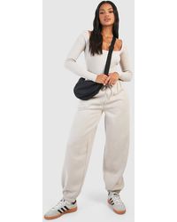 Boohoo - Ribbed Square Neck One Piece And Jogger Set - Lyst