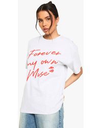 Boohoo - Forever My Own Muse Oversized Printed T-Shirt - Lyst