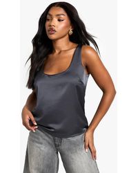 Boohoo - Basic Satin Scoop Neck Cami - Lyst
