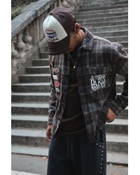 Boohoo - Oversized Boxy Distressed Check Shirt - Lyst