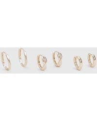 Boohoo - Delicate Mini Hoop Earrings 3 Pack - Lyst