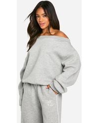 Boohoo - Off The Shoulder Sweatshirt - Lyst