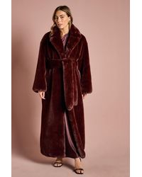 Coast - Occasion Belted Longline Fur Coat - Lyst