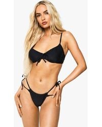 Boohoo - Swimwear Essentials Ruched Tie Side Brief - Lyst