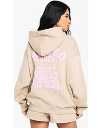 Boohoo - Rodeo Tour Slogan Oversized Puff Printed Hoodie - Lyst