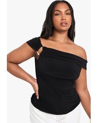 Boohoo - Plus Trim Detail Off Shoulder Top - Lyst
