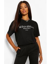 Boohoo Ye Saint West Oversized T-shirt - Black