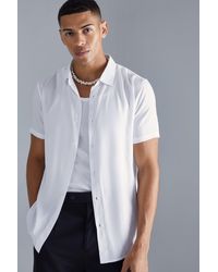 BoohooMAN - Plain Viscose Short Sleeve Shirt - Lyst