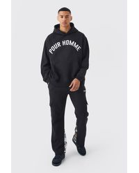 BoohooMAN - Oversized Camo Gusset Cargo Hooded Tracksuit - Lyst