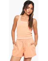 Boohoo - Basics Rib Flippy Short - Lyst